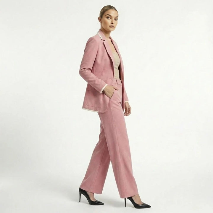 Relaxed Fit Blazer and Wide Leg Trousers Suit Set – Effortless Tailored Style