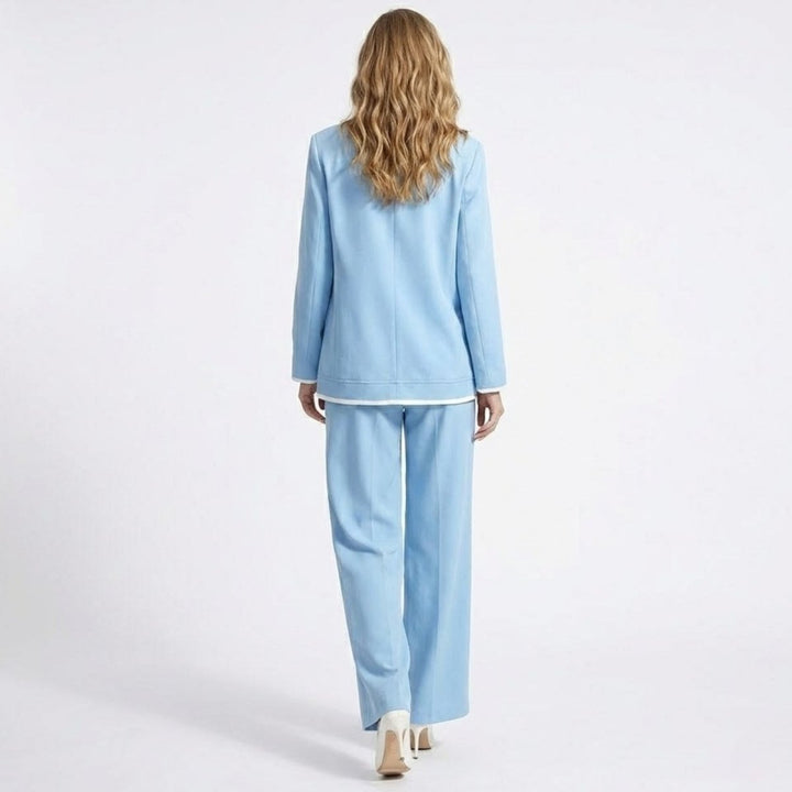 Relaxed Fit Blazer and Wide Leg Trousers Suit Set – Effortless Tailored Style
