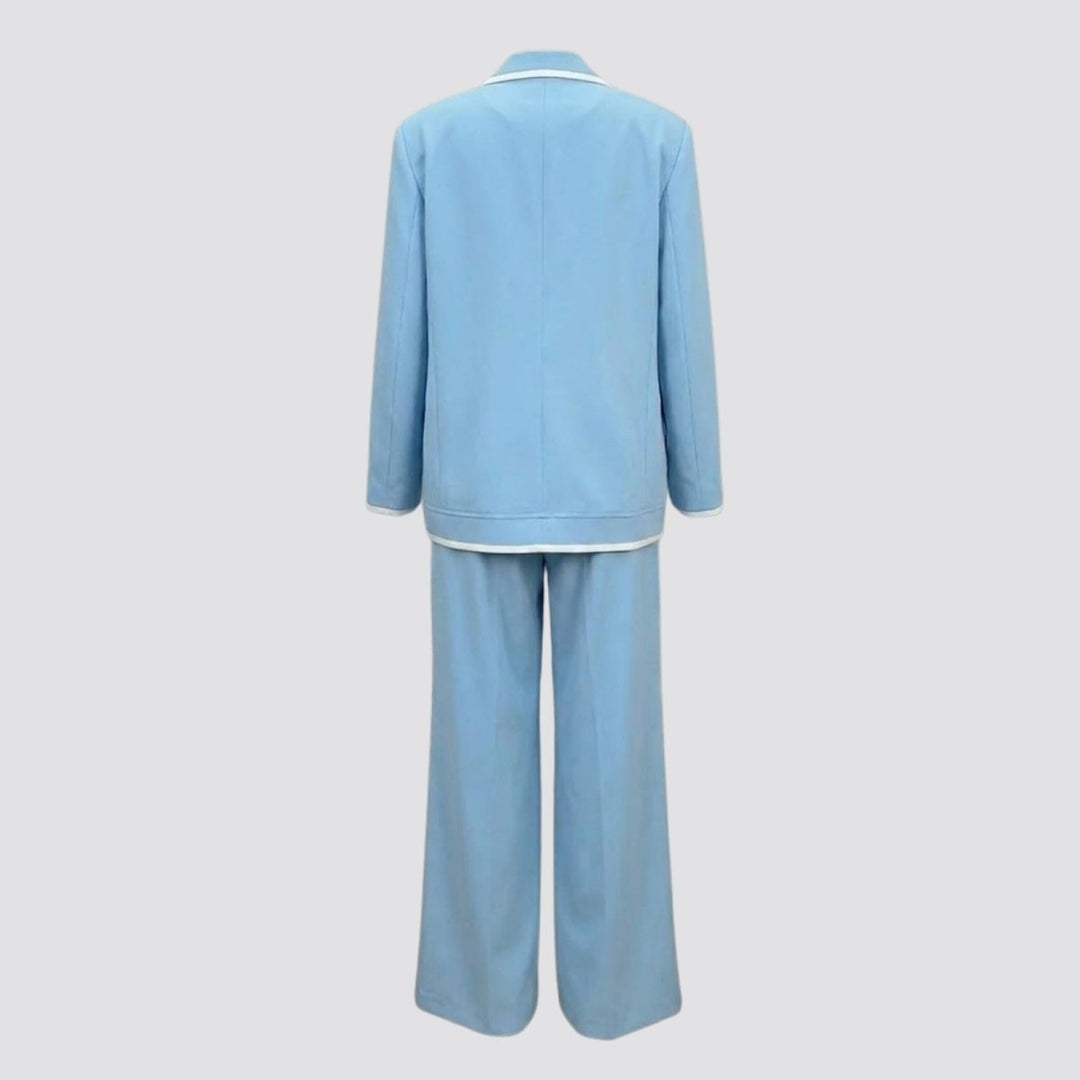 Relaxed Fit Blazer and Wide Leg Trousers Suit Set – Effortless Tailored Style