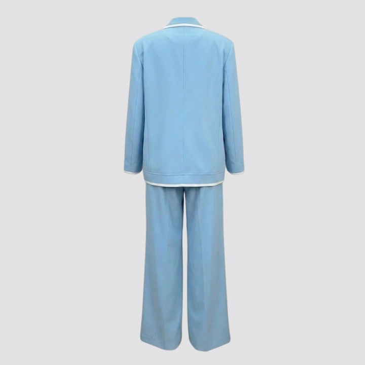 Relaxed Fit Blazer and Wide Leg Trousers Suit Set – Effortless Tailored Style