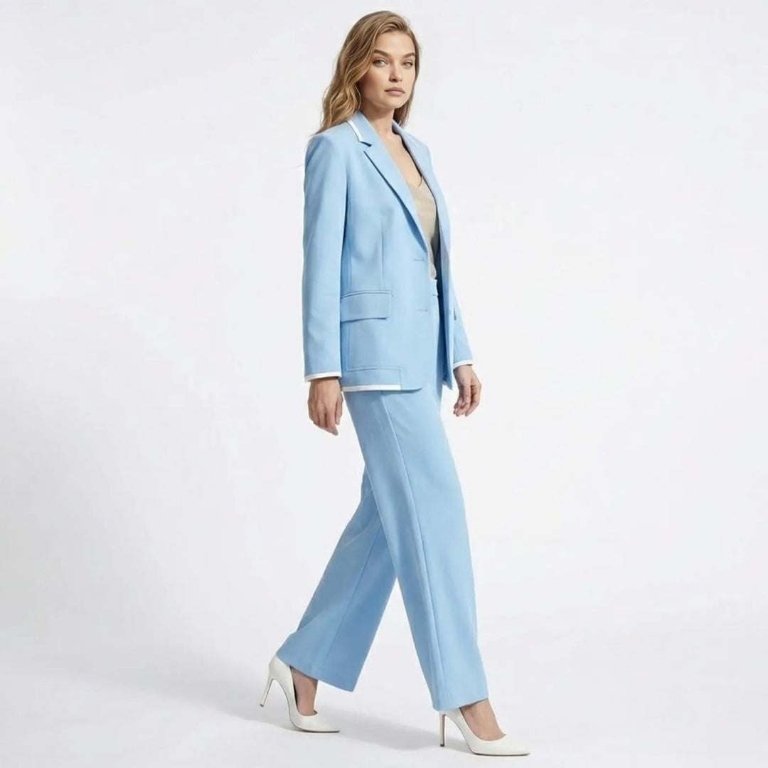 Relaxed Fit Blazer and Wide Leg Trousers Suit Set – Effortless Tailored Style