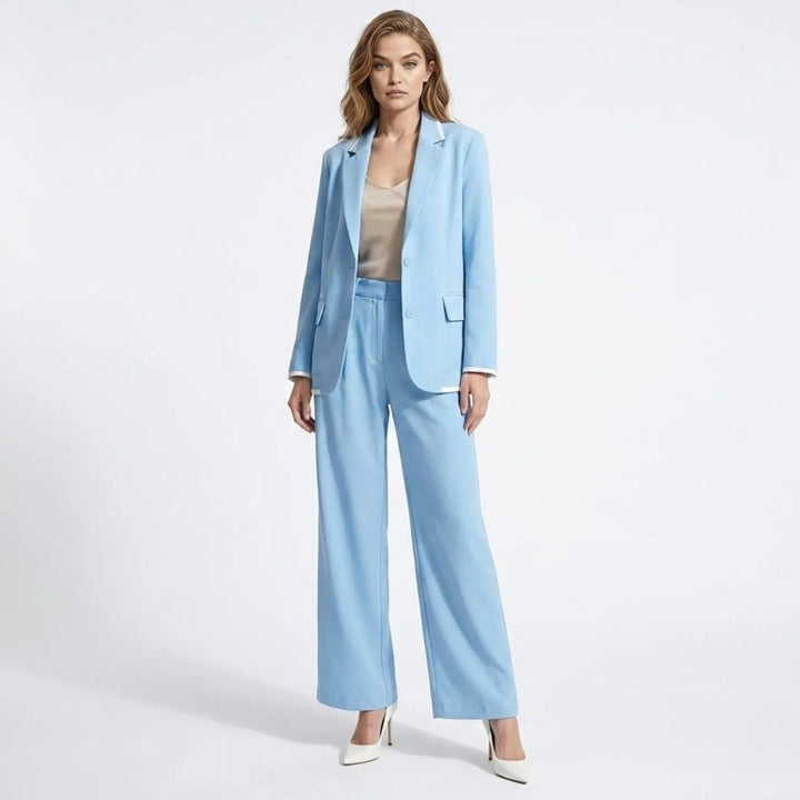 Relaxed Fit Blazer and Wide Leg Trousers Suit Set – Effortless Tailored Style