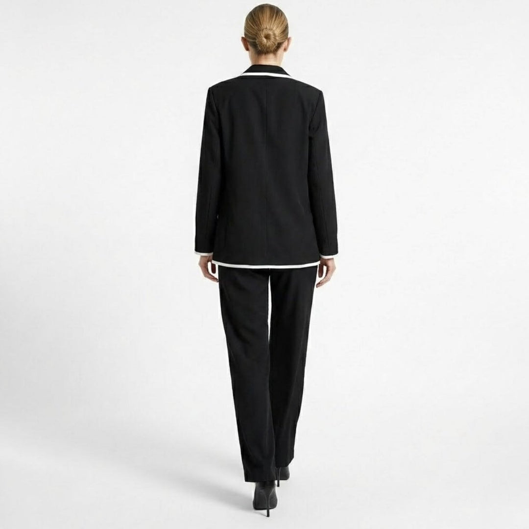 Relaxed Fit Blazer and Wide Leg Trousers Suit Set – Effortless Tailored Style