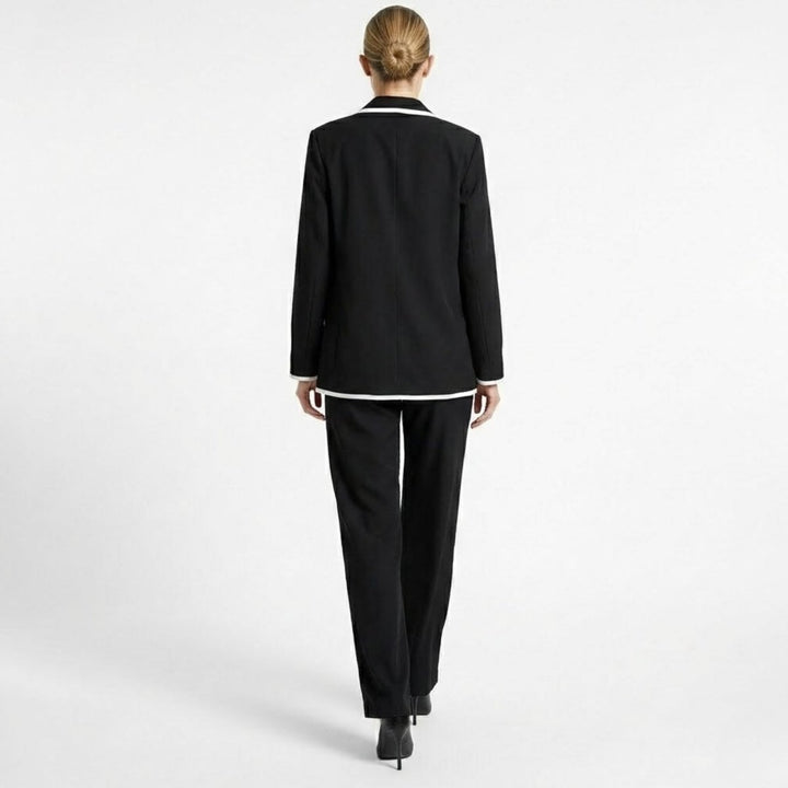 Relaxed Fit Blazer and Wide Leg Trousers Suit Set – Effortless Tailored Style
