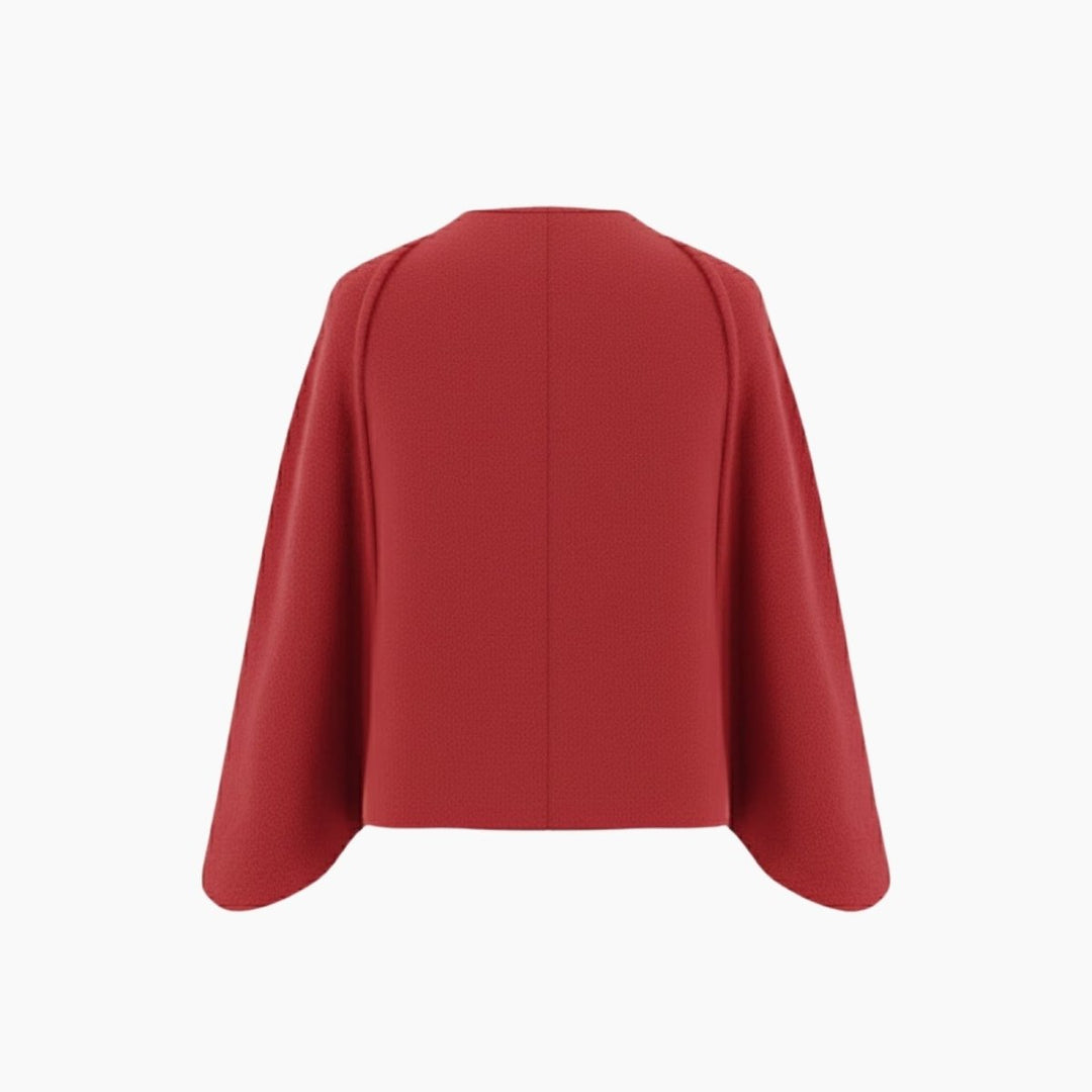 Cape Top Blazer Style Draped Sleeve Structured Elegant Minimal Style