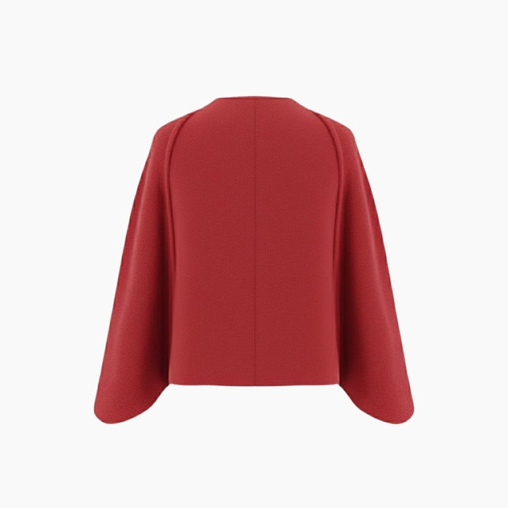 Cape Top Blazer Style Draped Sleeve Structured Elegant Minimal Style