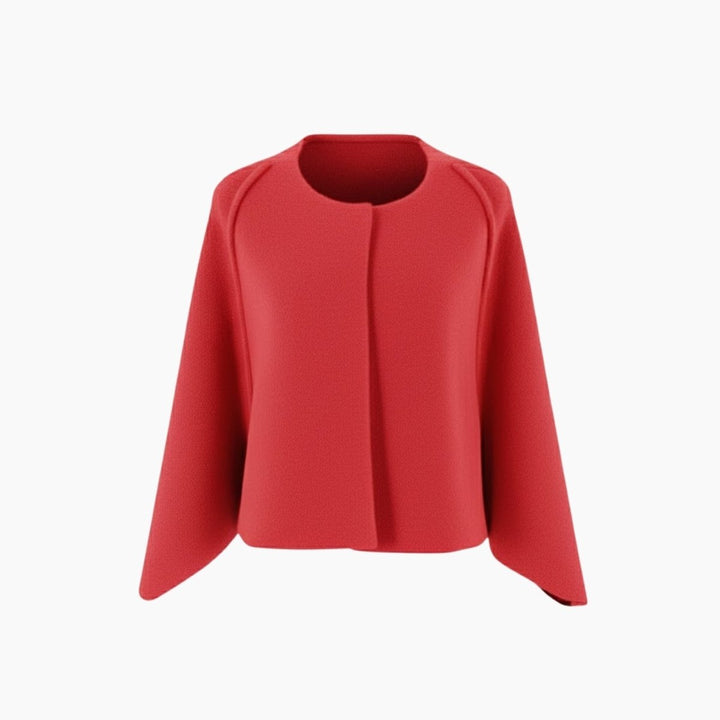 Cape Top Blazer Style Draped Sleeve Structured Elegant Minimal Style