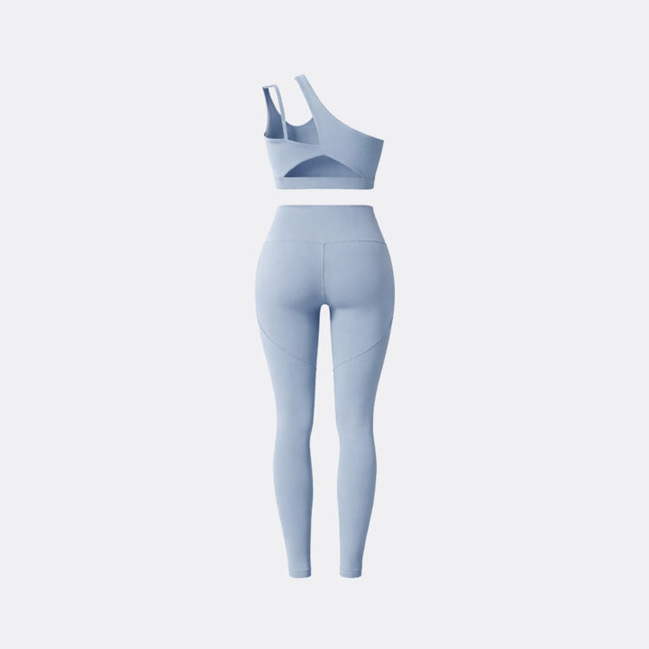 Two Piece Set One Shoulder Sports Bra High Waist Leggings Activewear Set