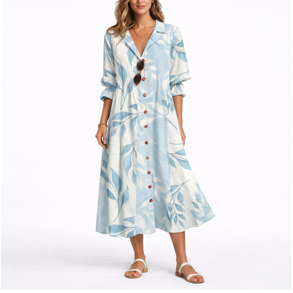 Maxi Dress Floral Print Flattering Fit Elegant Flowing Comfort Style