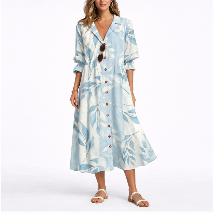Maxi Dress Floral Print Flattering Fit Elegant Flowing Comfort Style