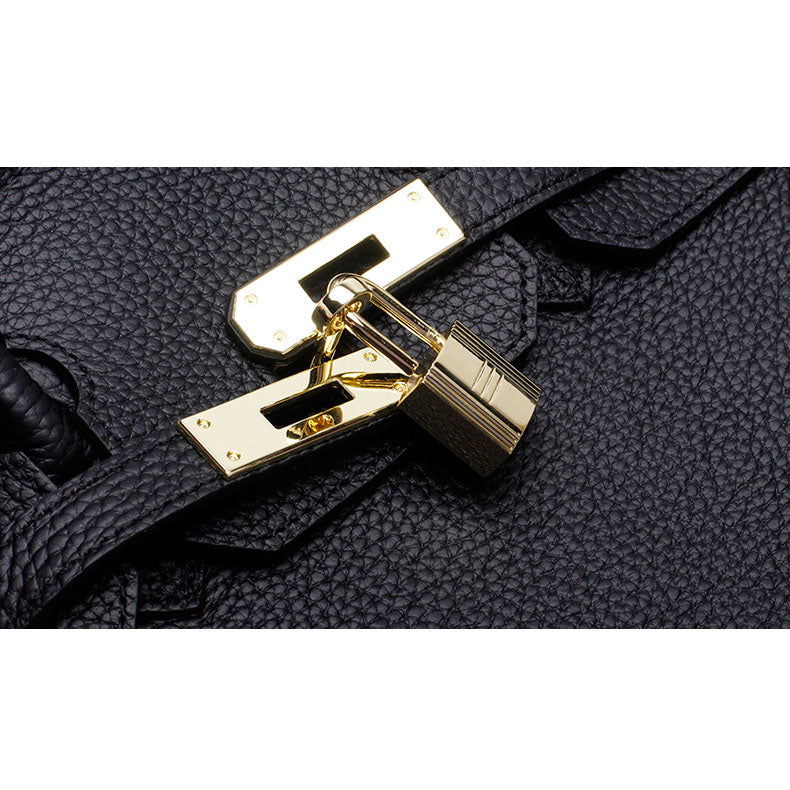 Top Handle Handbag with Turn Lock Closure for Women