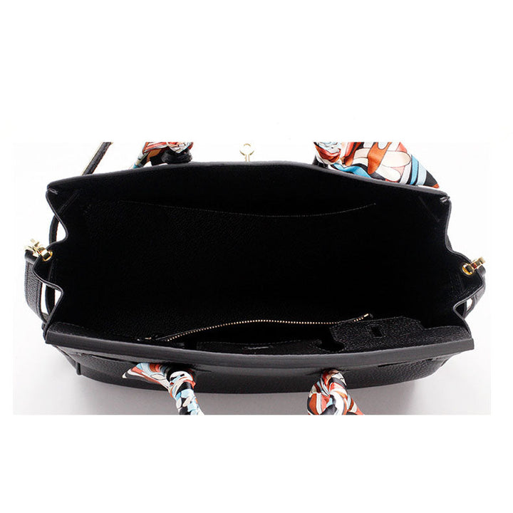 Top Handle Handbag with Turn Lock Closure for Women