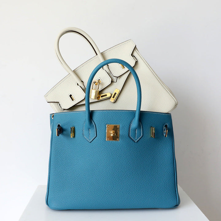 Top Handle Handbag with Turn Lock Closure for Women