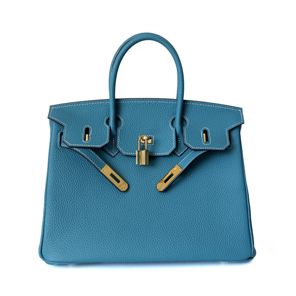 Top Handle Handbag with Turn Lock Closure for Women