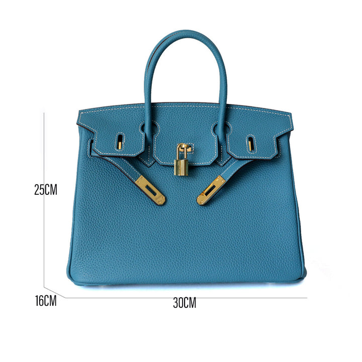 Top Handle Handbag with Turn Lock Closure for Women