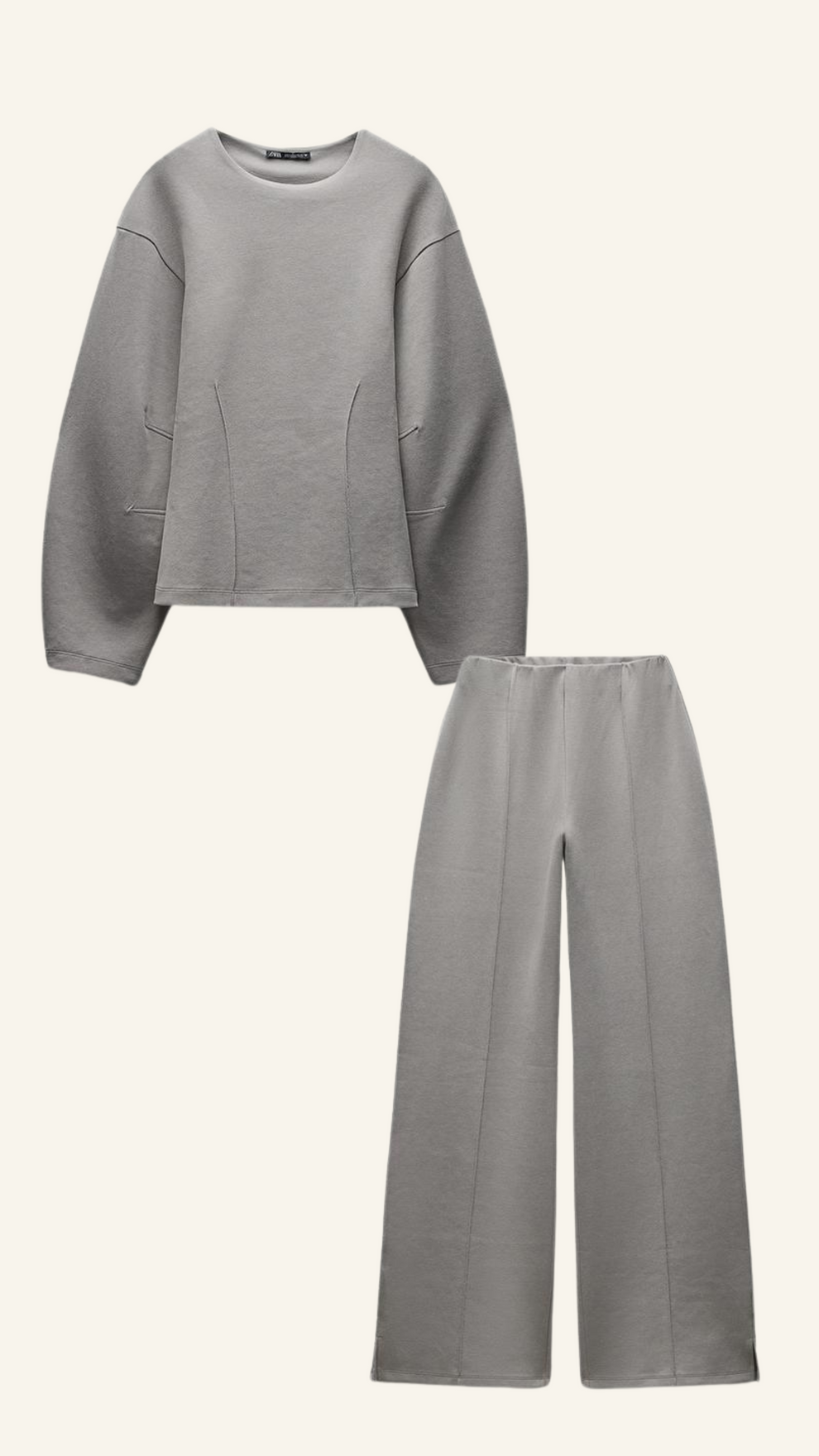Two Piece Set Women Oversized Top Wide Leg Pants Relaxed Fit