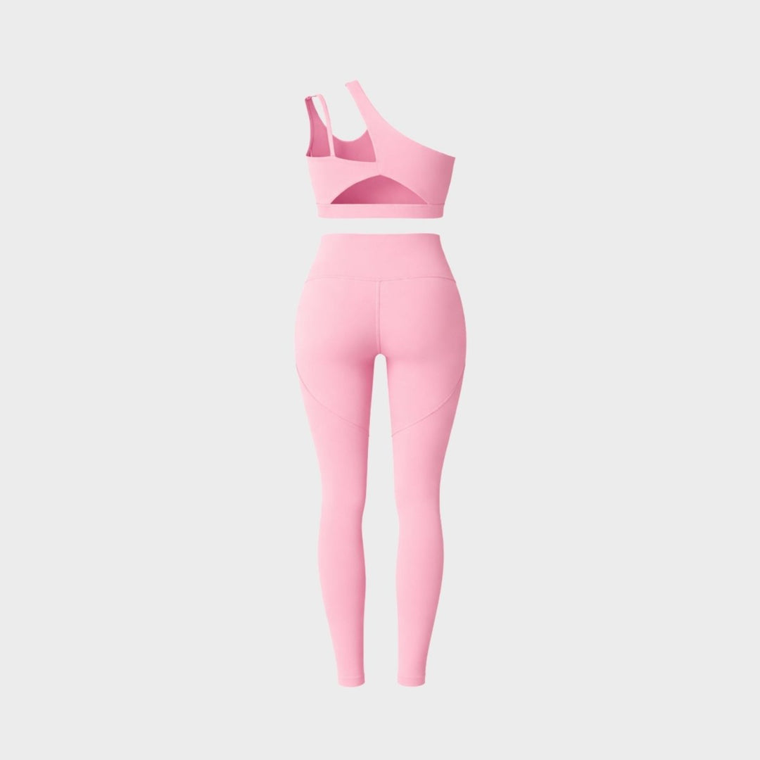 Two Piece Set One Shoulder Sports Bra High Waist Leggings Activewear Set
