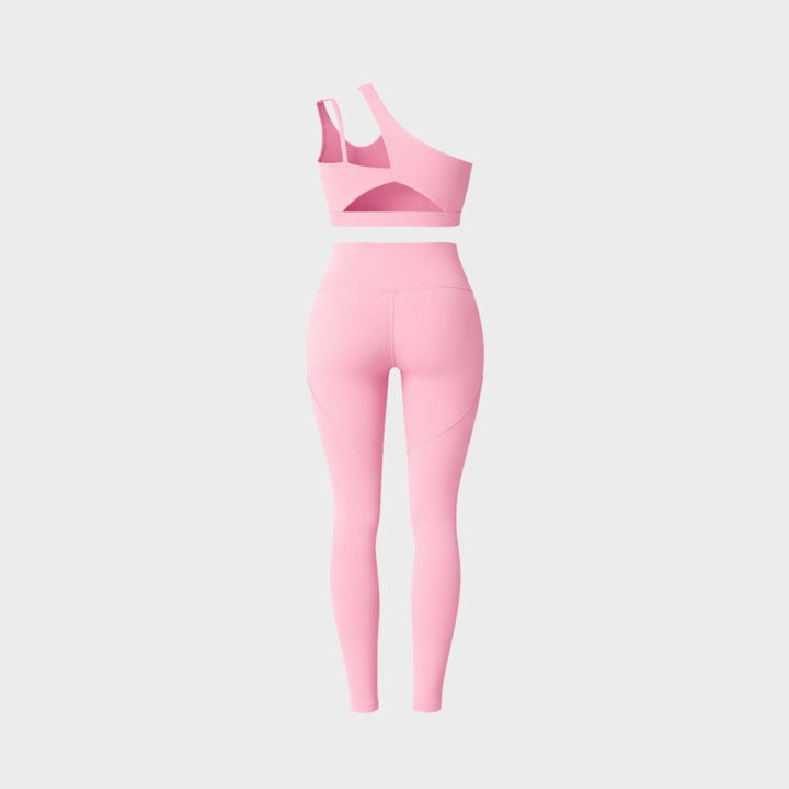 Two Piece Set One Shoulder Sports Bra High Waist Leggings Activewear Set