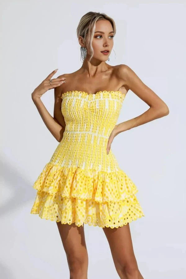 Strapless Mini Dress Summer Style Flattering Fit