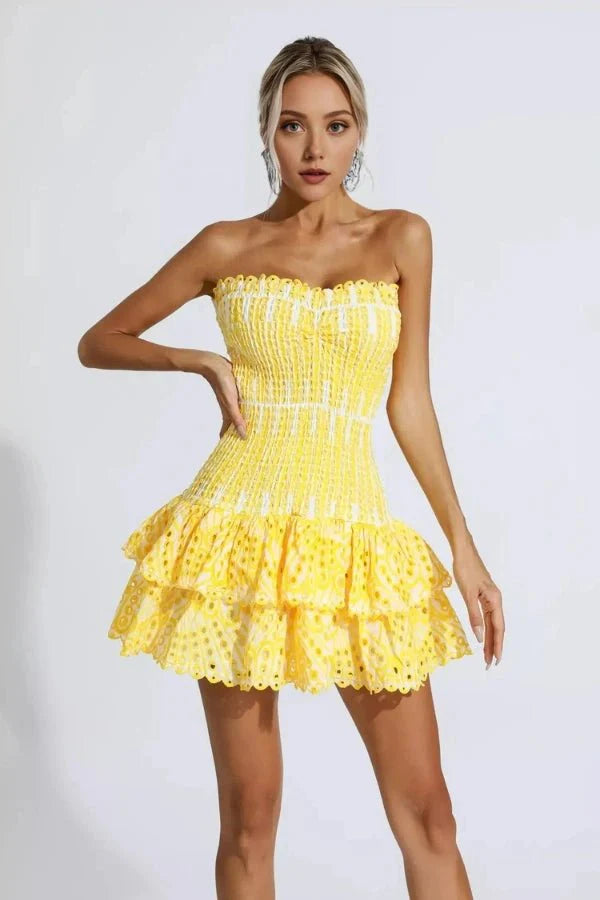 Strapless Mini Dress Summer Style Flattering Fit