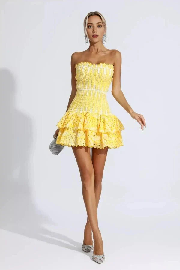 Strapless Mini Dress Summer Style Flattering Fit