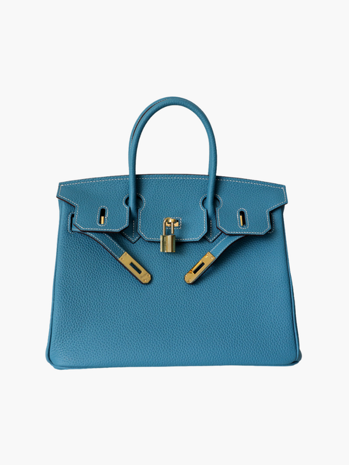 Top Handle Handbag with Turn Lock Closure for Women