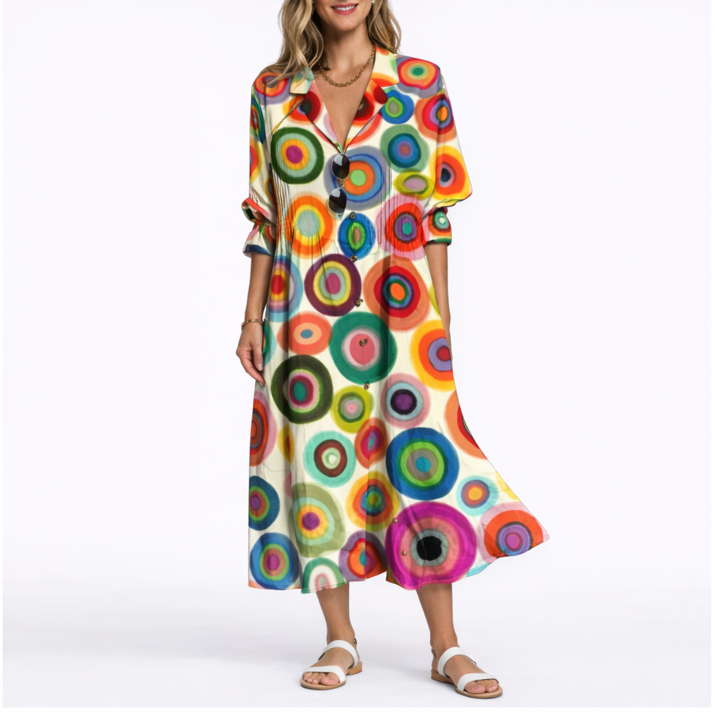 Maxi Dress Floral Print Flattering Fit Elegant Flowing Comfort Style