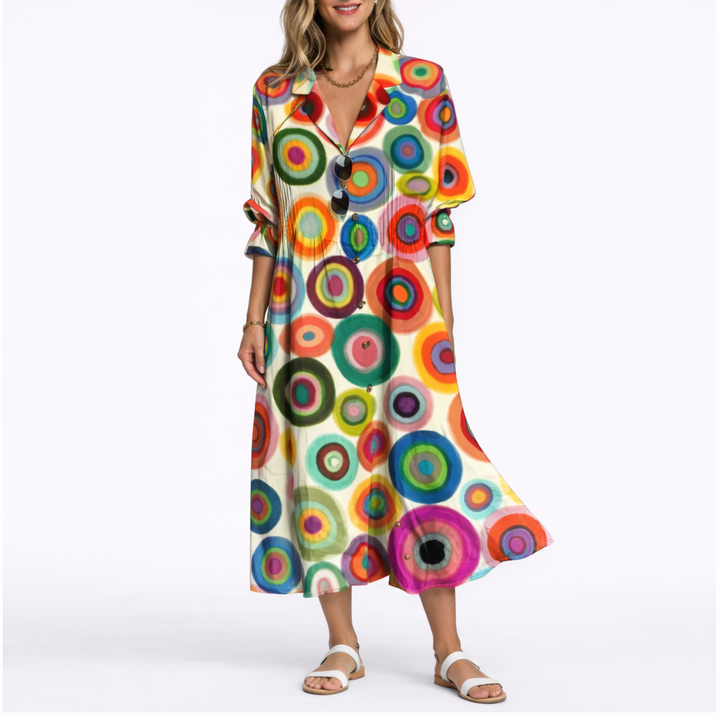 Maxi Dress Floral Print Flattering Fit Elegant Flowing Comfort Style