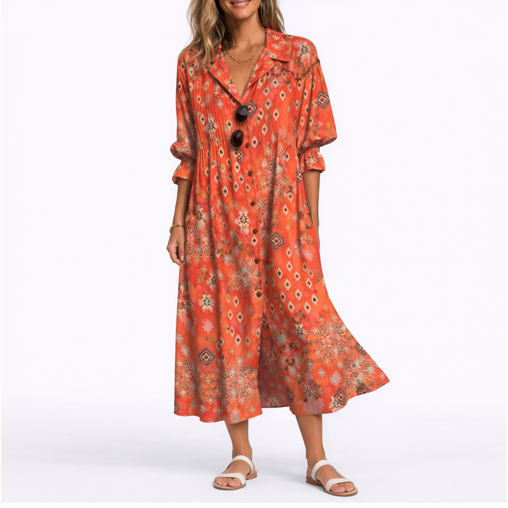 Maxi Dress Floral Print Flattering Fit Elegant Flowing Comfort Style