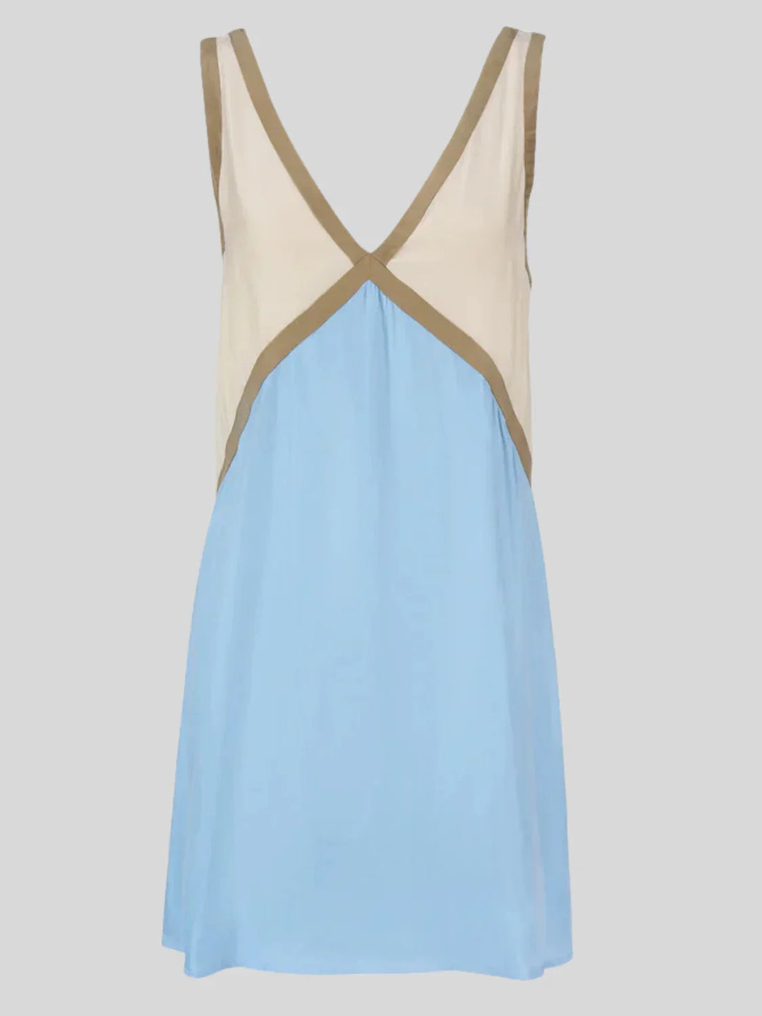 Mini Dress with Contrast Trim and Open Back for Women