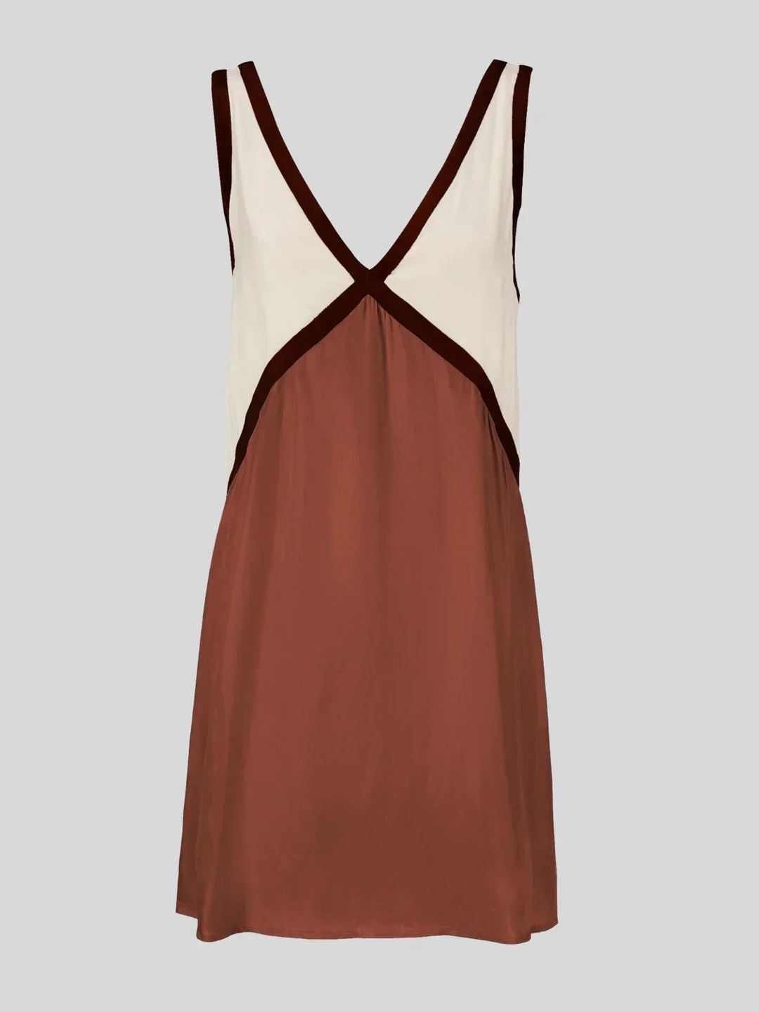 Mini Dress with Contrast Trim and Open Back for Women