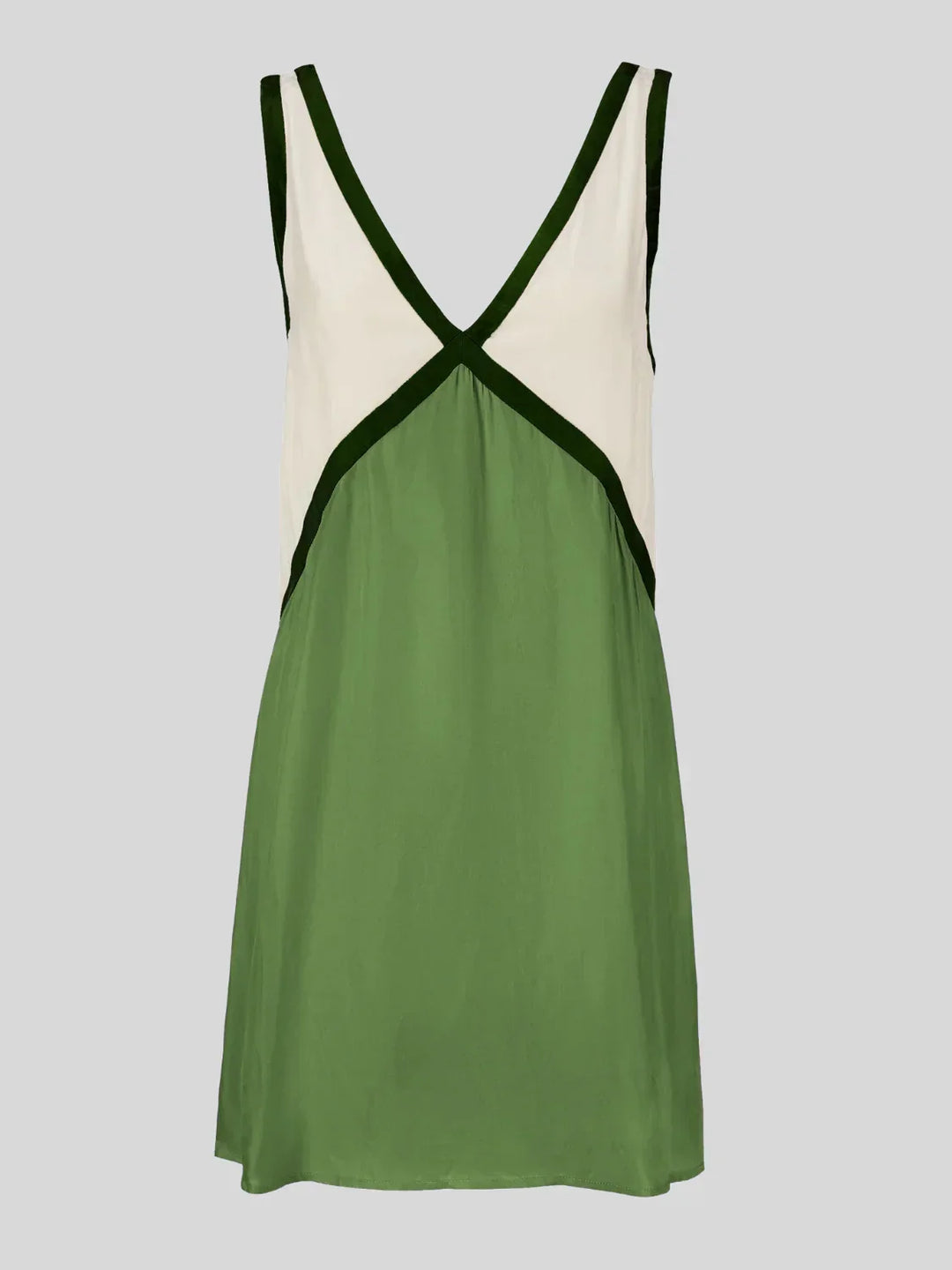 Mini Dress with Contrast Trim and Open Back for Women