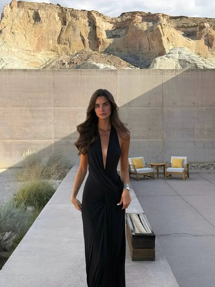 Maxi Dress Open Back Sleeveless for Women