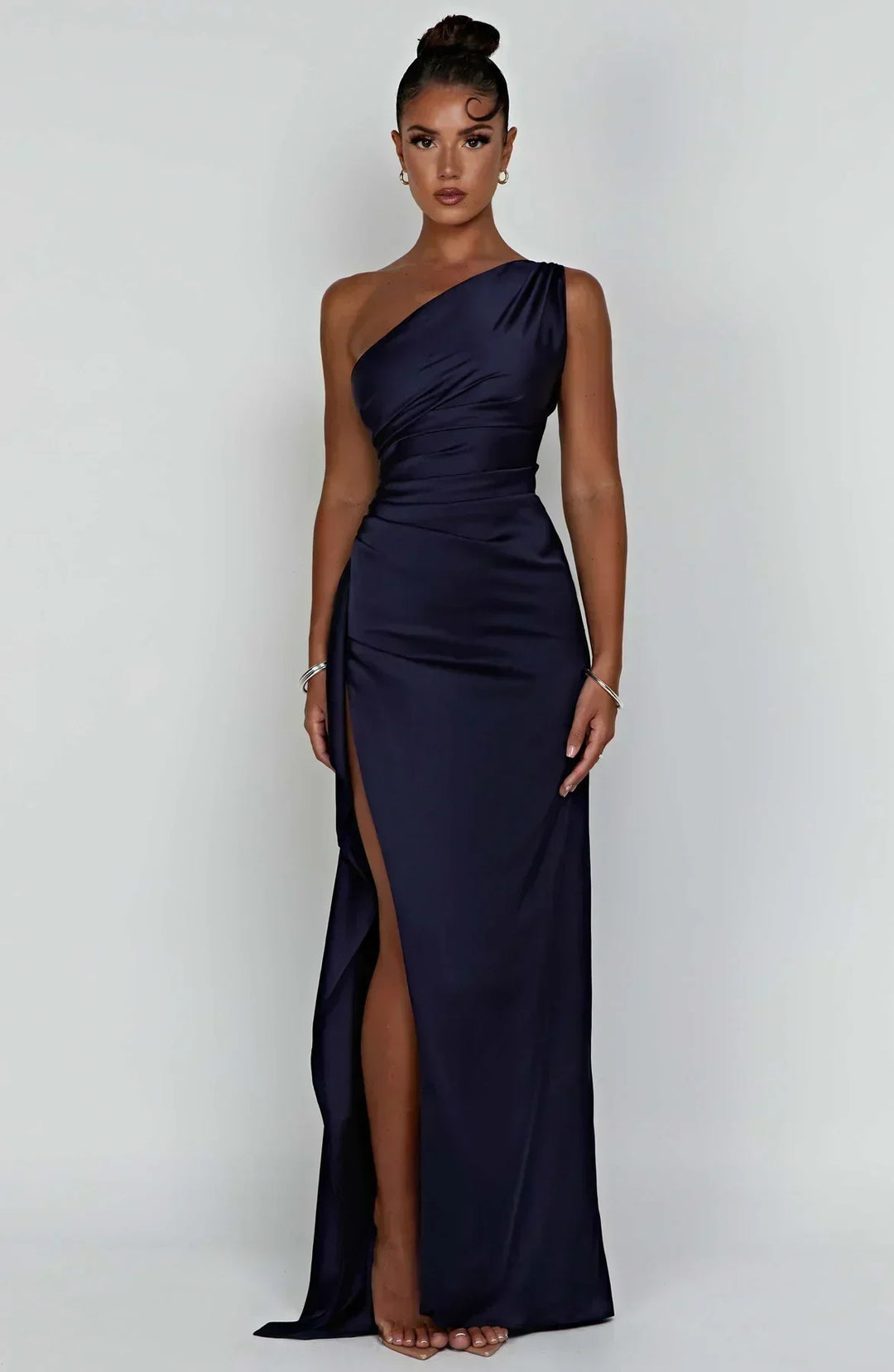Long Asymmetrical Dress for Women with Elegant Slit