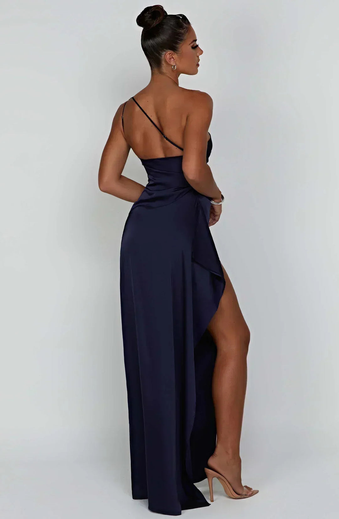 Long Asymmetrical Dress for Women with Elegant Slit