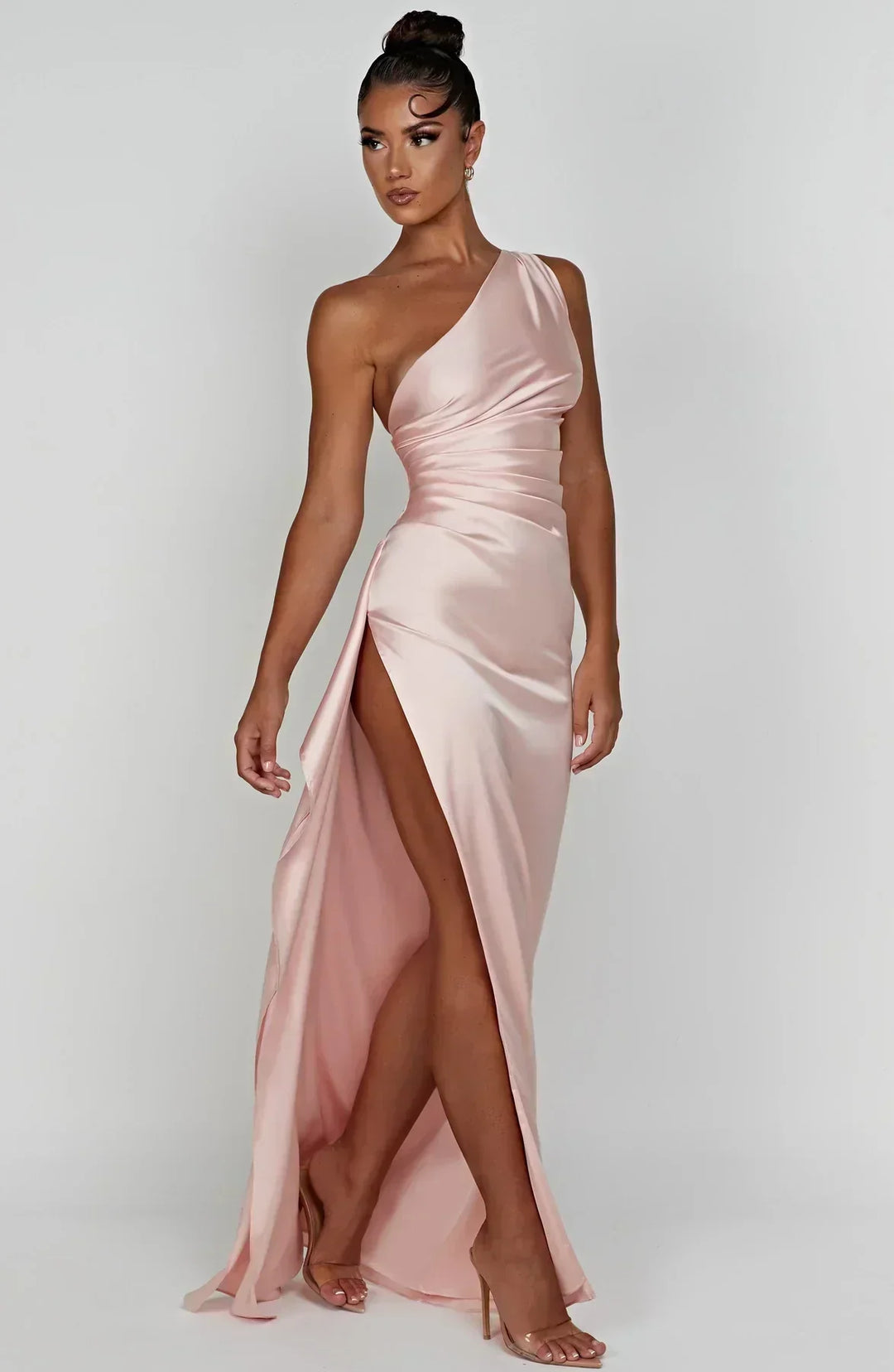Long Asymmetrical Dress for Women with Elegant Slit