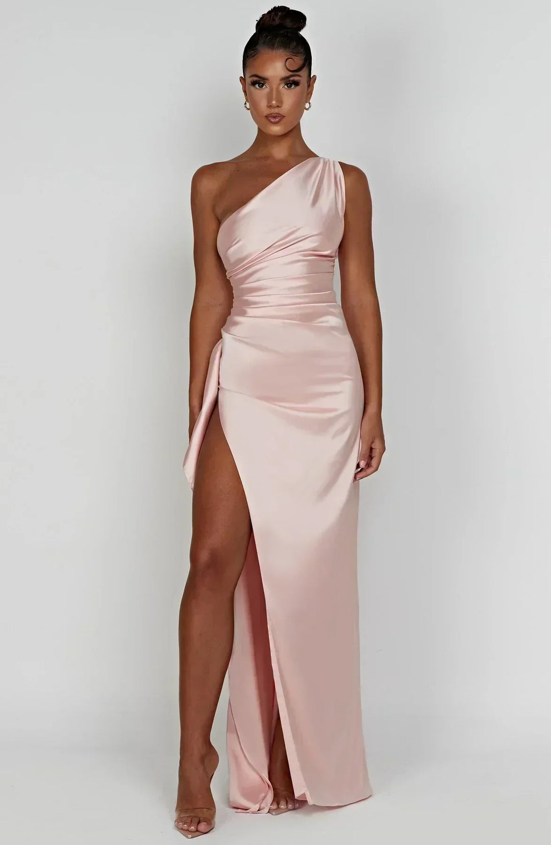 Long Asymmetrical Dress for Women with Elegant Slit