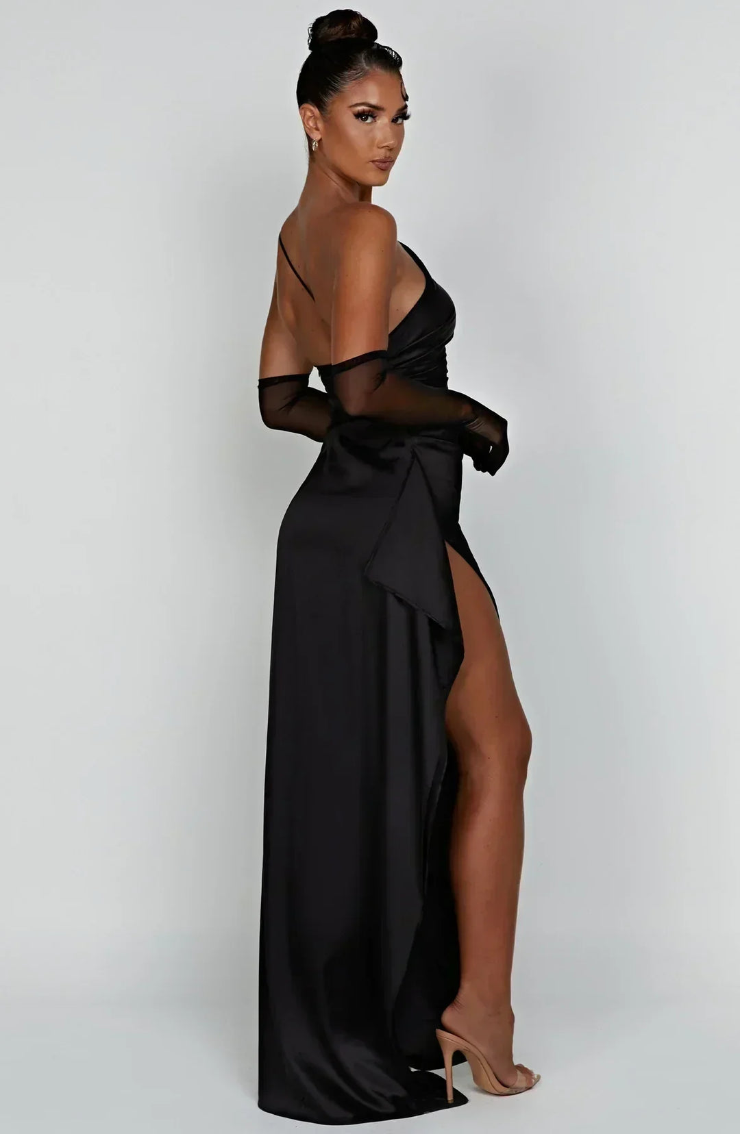 Long Asymmetrical Dress for Women with Elegant Slit
