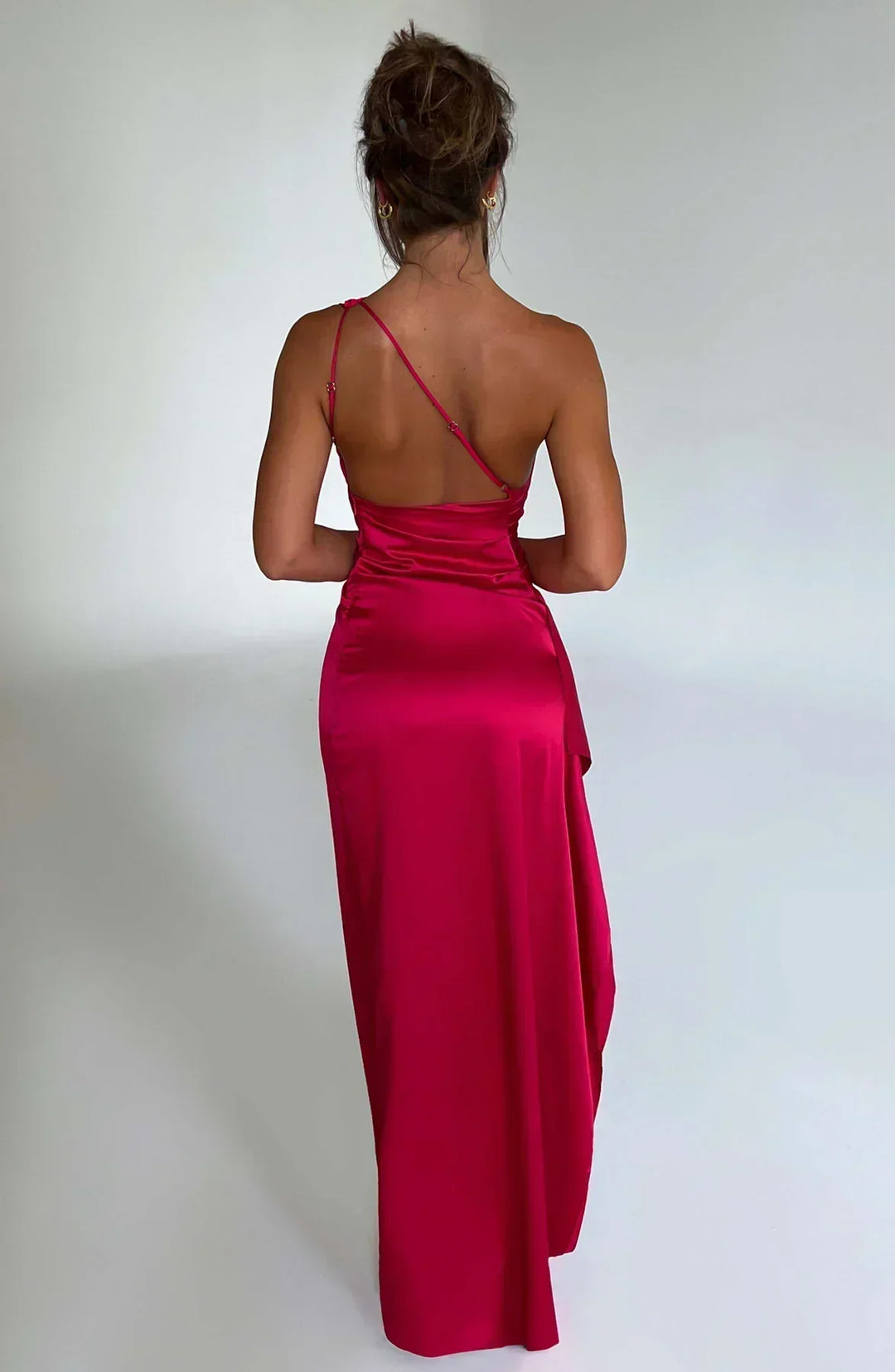 Long Asymmetrical Dress for Women with Elegant Slit