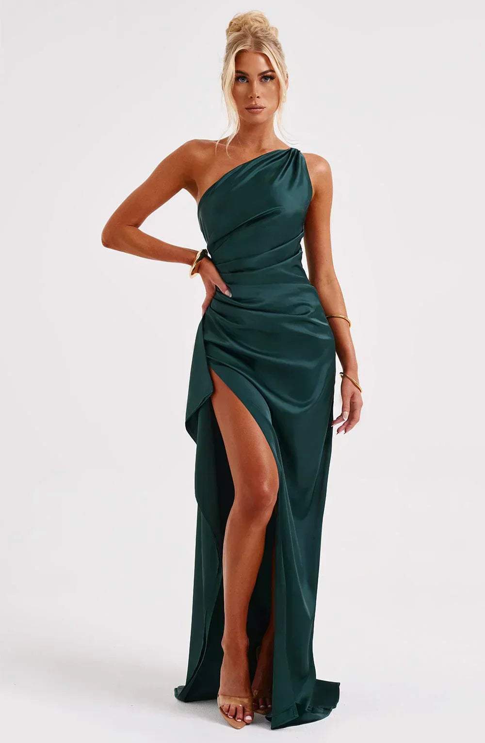 Long Asymmetrical Dress for Women with Elegant Slit