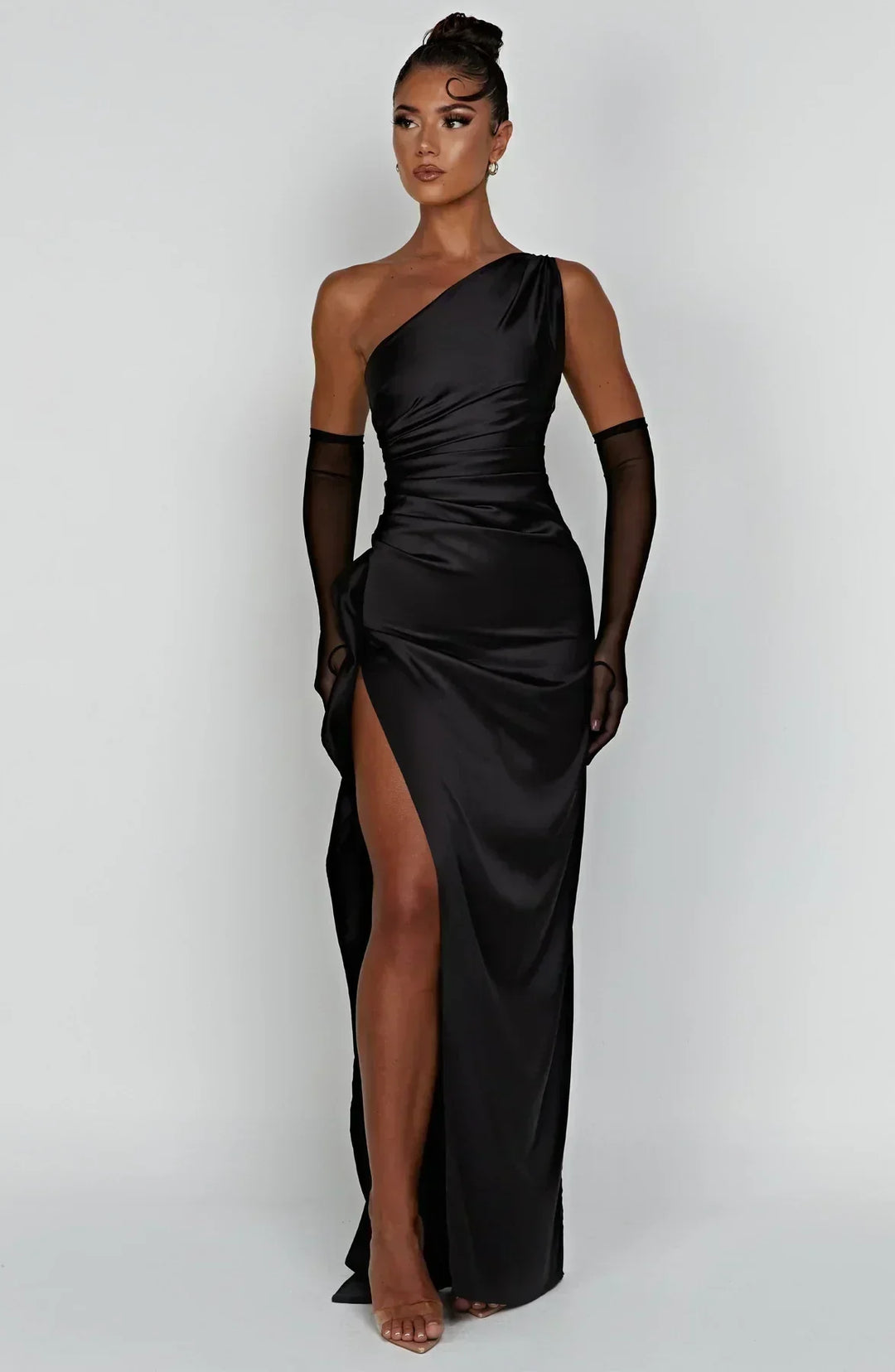 Long Asymmetrical Dress for Women with Elegant Slit