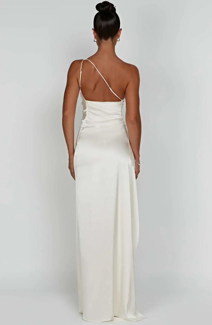 Long Asymmetrical Dress for Women with Elegant Slit