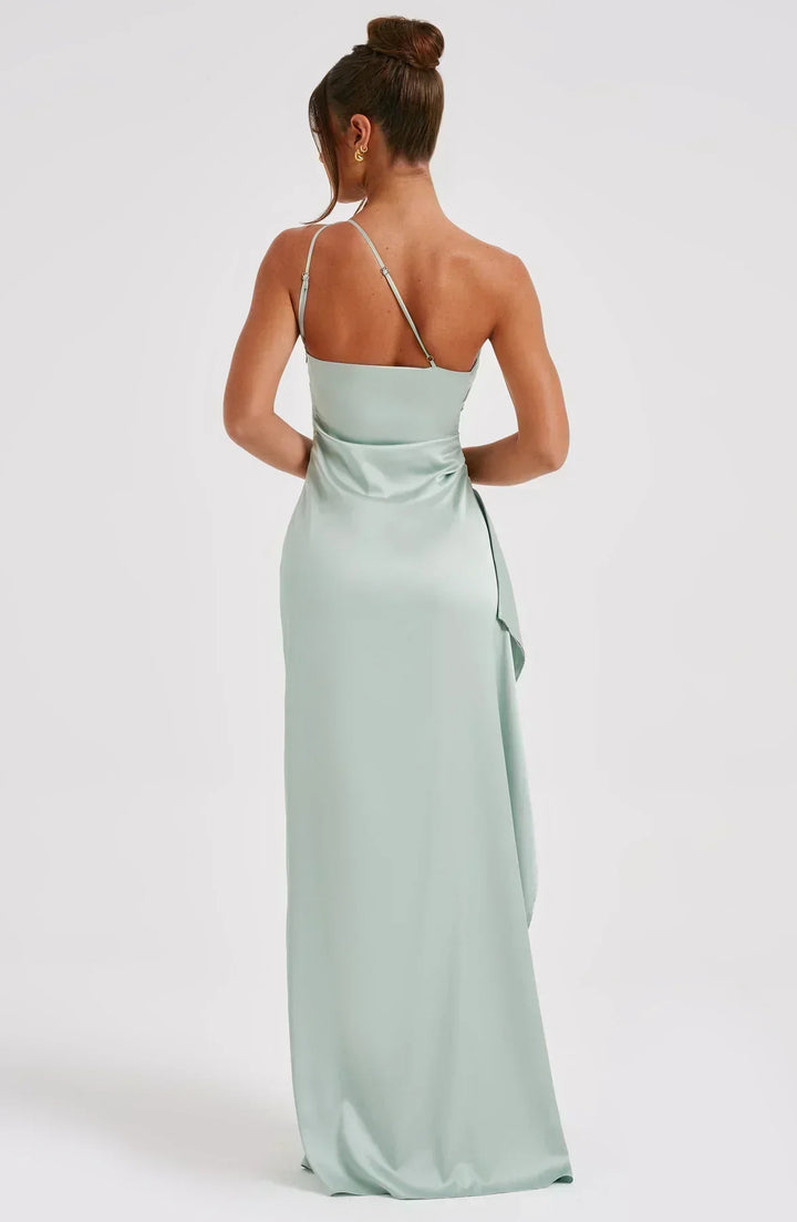 Long Asymmetrical Dress for Women with Elegant Slit