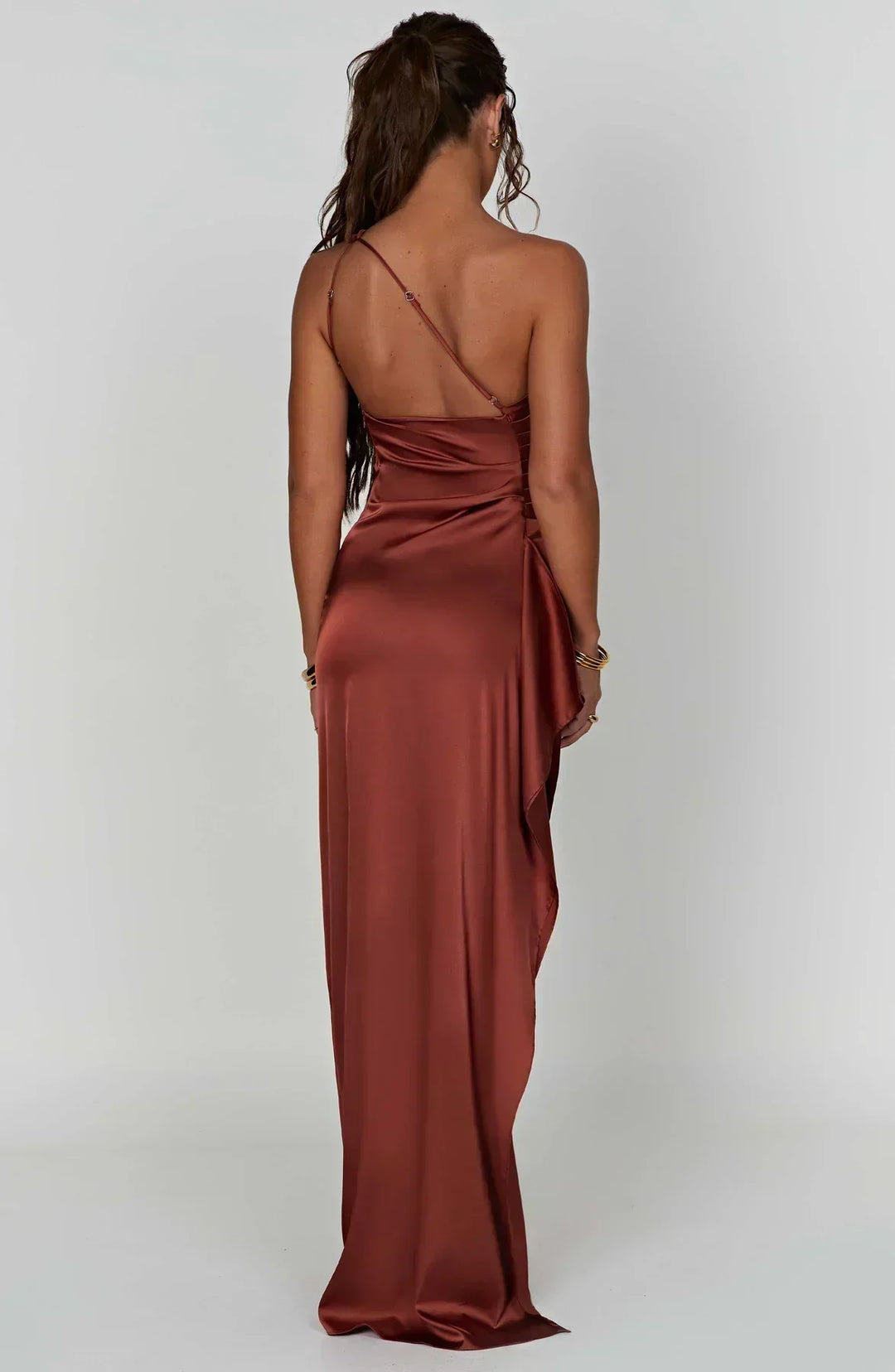Long Asymmetrical Dress for Women with Elegant Slit