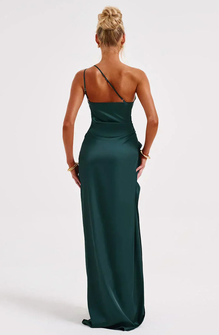 Long Asymmetrical Dress for Women with Elegant Slit