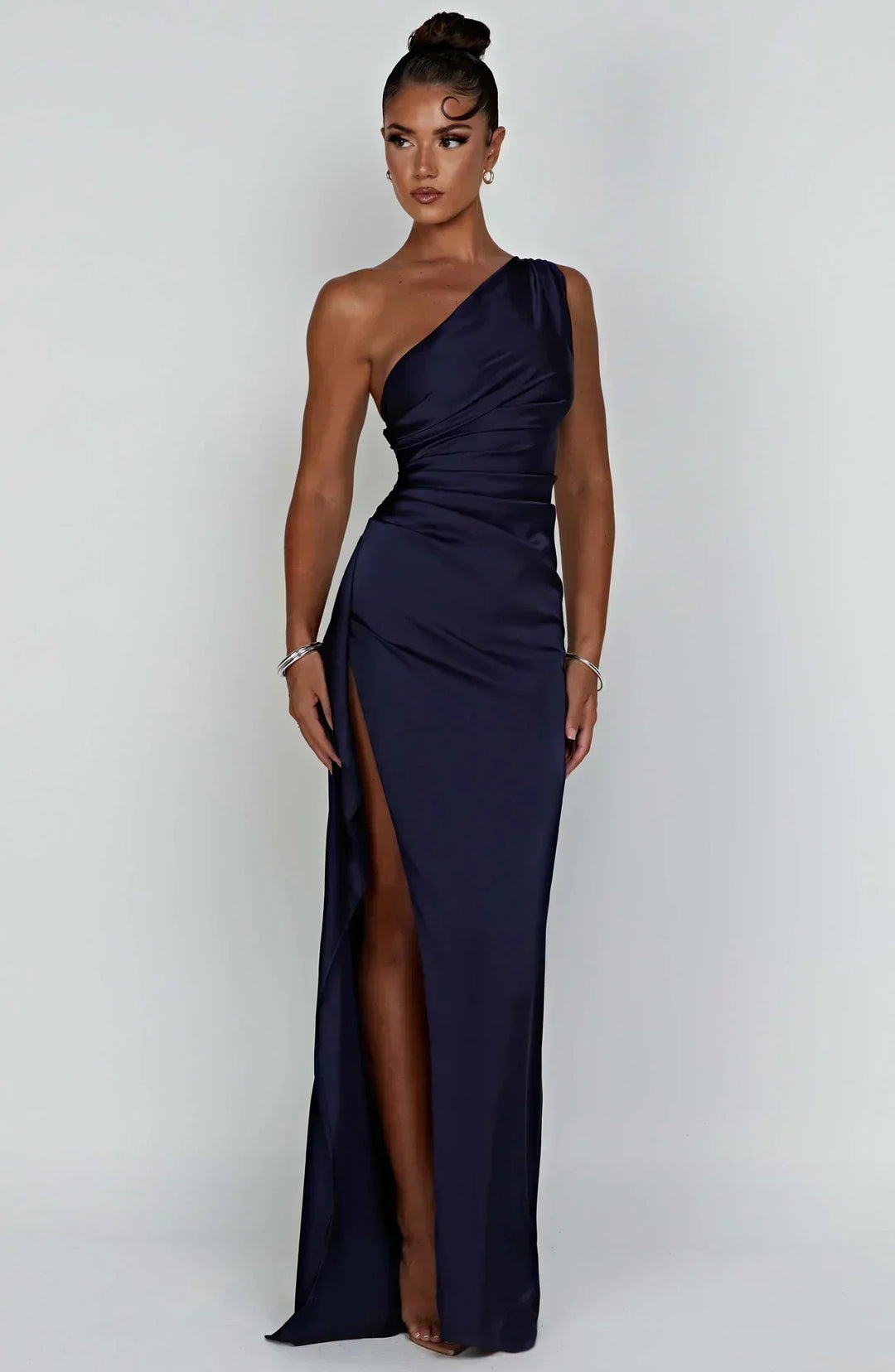 Long Asymmetrical Dress for Women with Elegant Slit