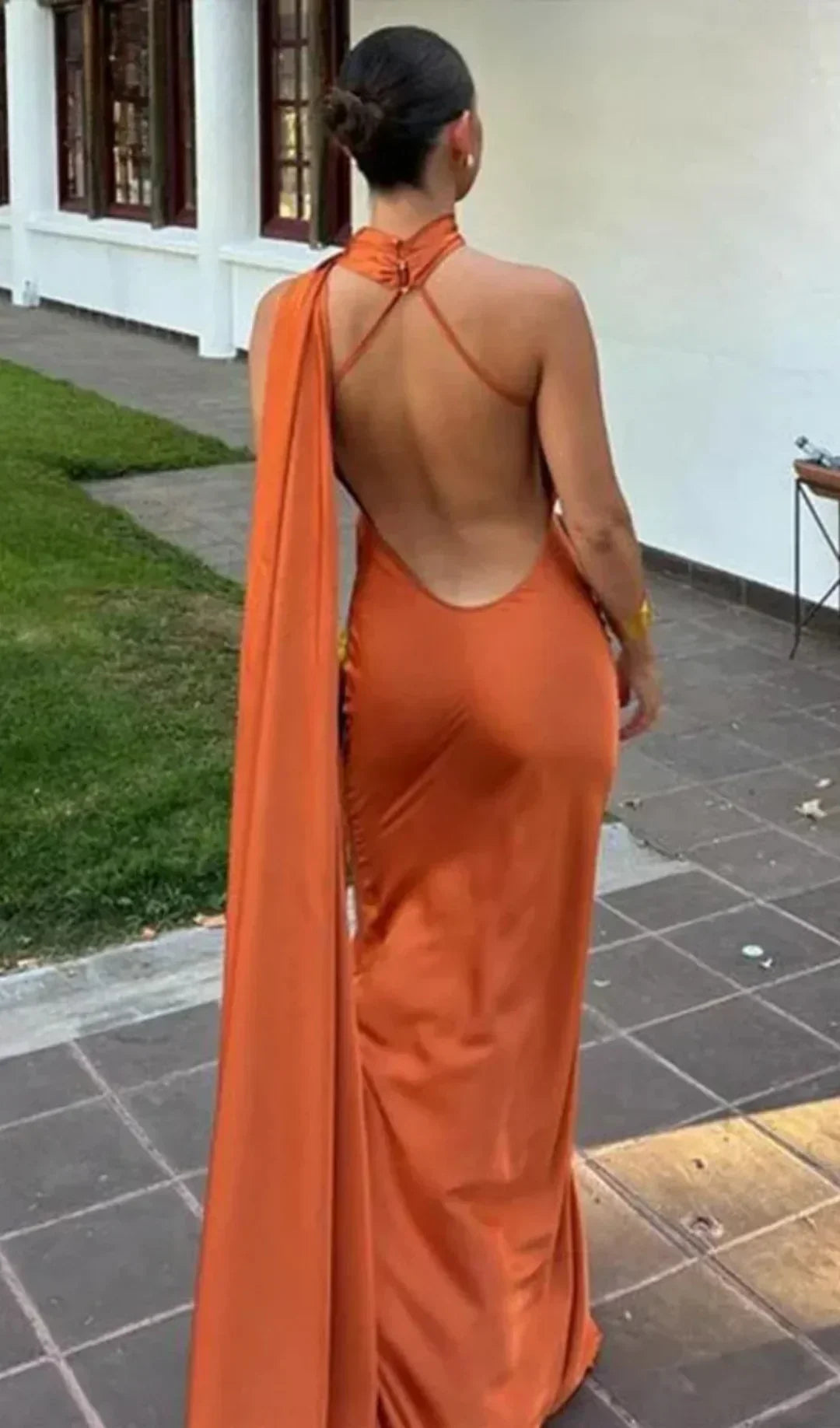 Dress One Shoulder Draped Maxi Elegant Evening Style