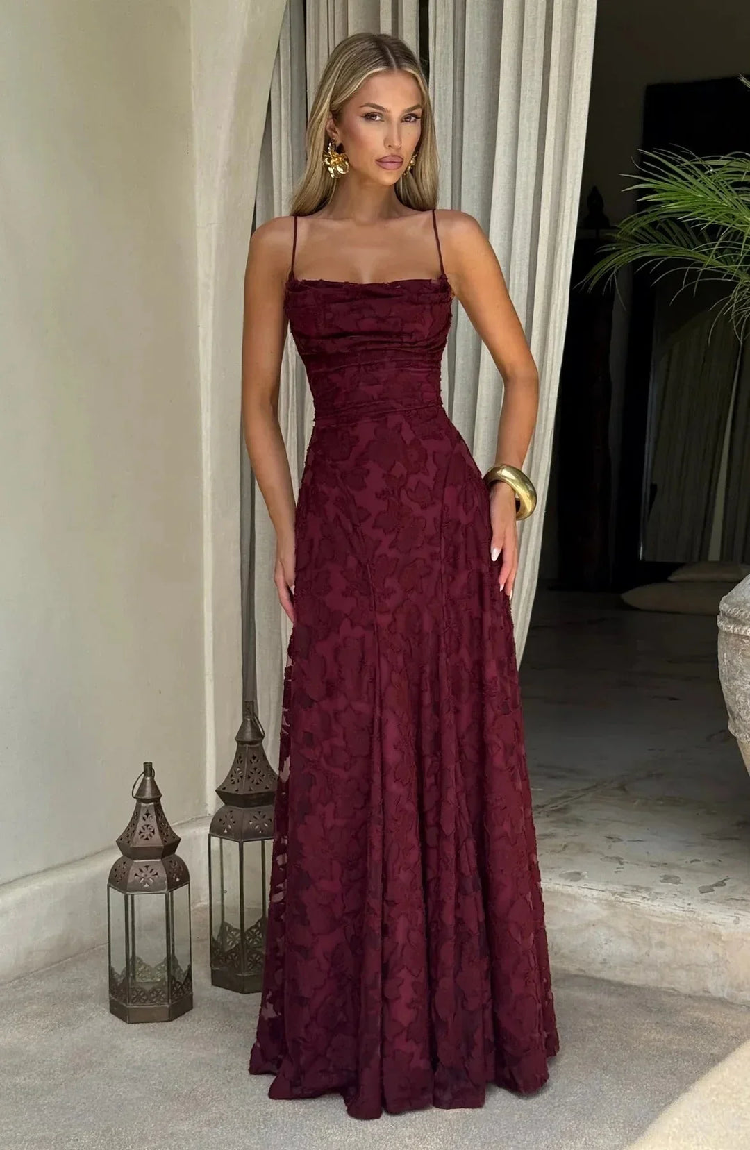 Floral Long Dress for Women Sleeveless