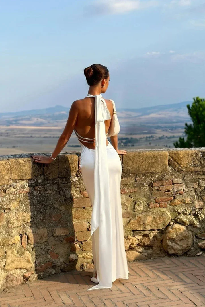Maxi Dress Open Back Bow Detail for Women
