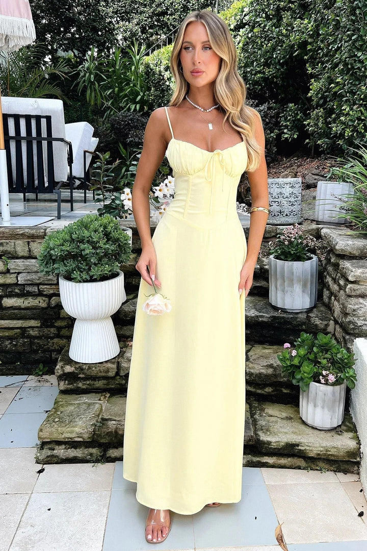 Frilled Strapless Maxi Dress with Adjustable Straps for Women